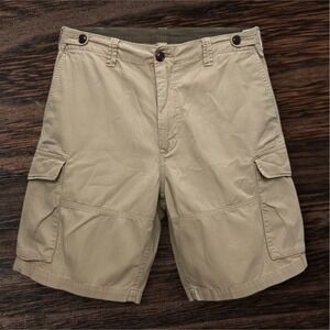 Polo Ralph Lauren Utility Canvas Cargo Shorts Mens 38 Khaki Drill Unit Pattern